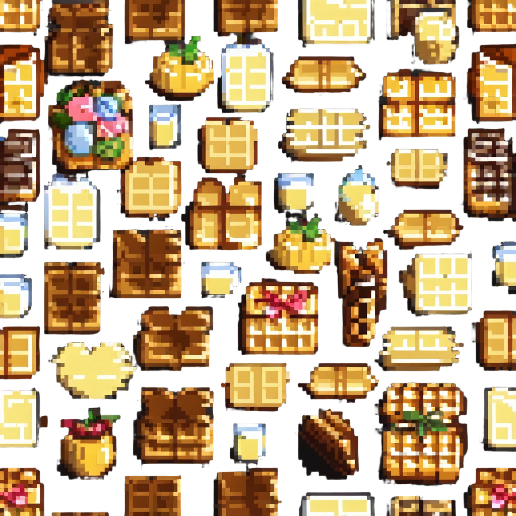 a stack of waffles, pixel art style emoji