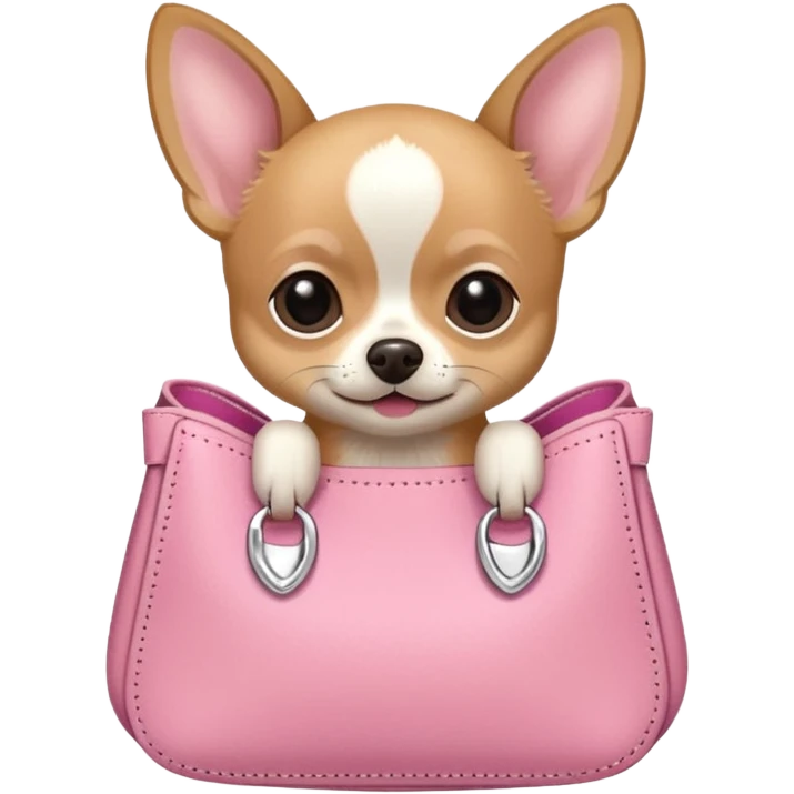 chihuahua in a pink purse emoji