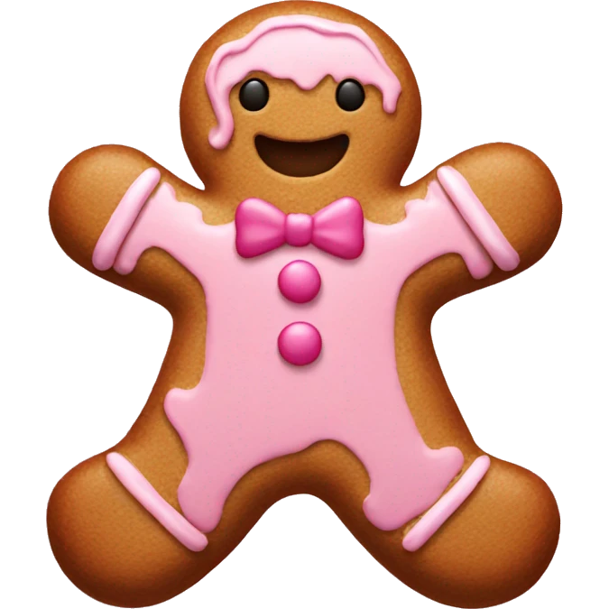 Pink gingerbread man emoji
