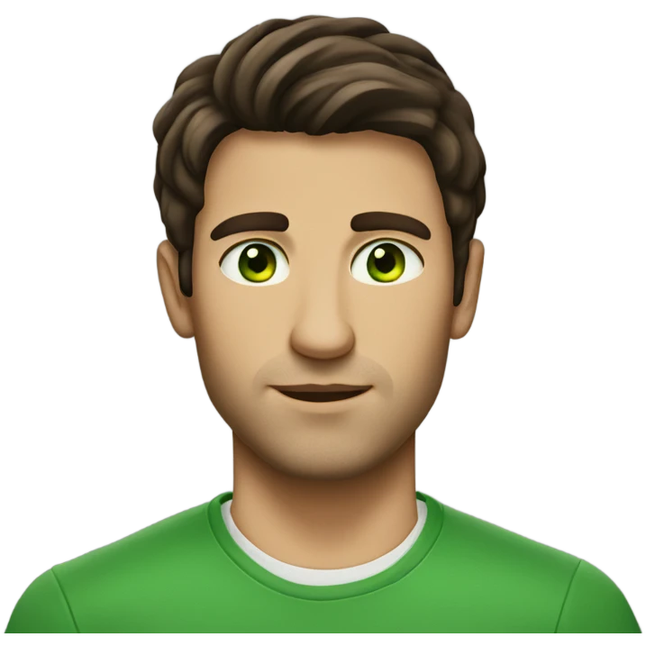brunette man with green eyes emoji