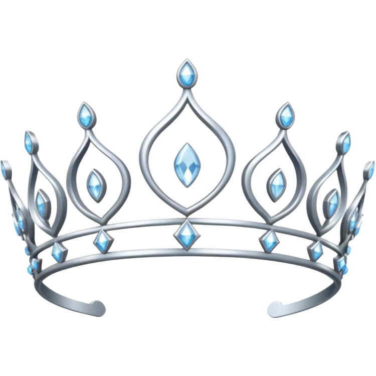 iced silver tiara with diamonds emoji