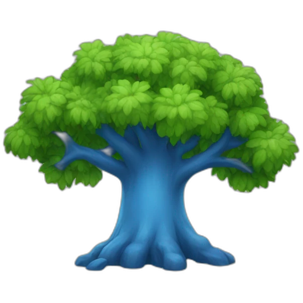 Arbre bleu emoji