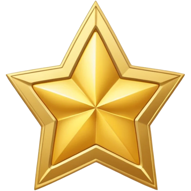 golden medal in star shape, golden, Silver center emoji