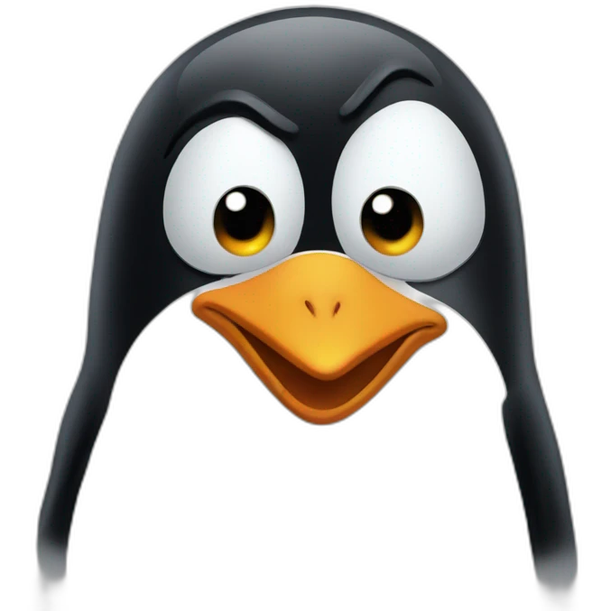 Mad penguin emoji