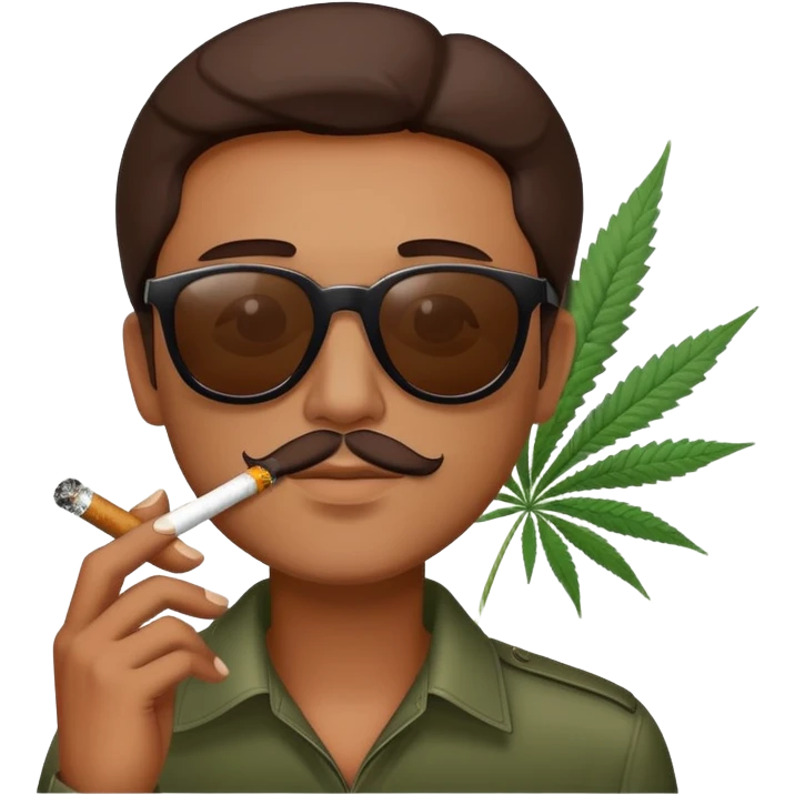 Men with sunglasse smoke week  emoji