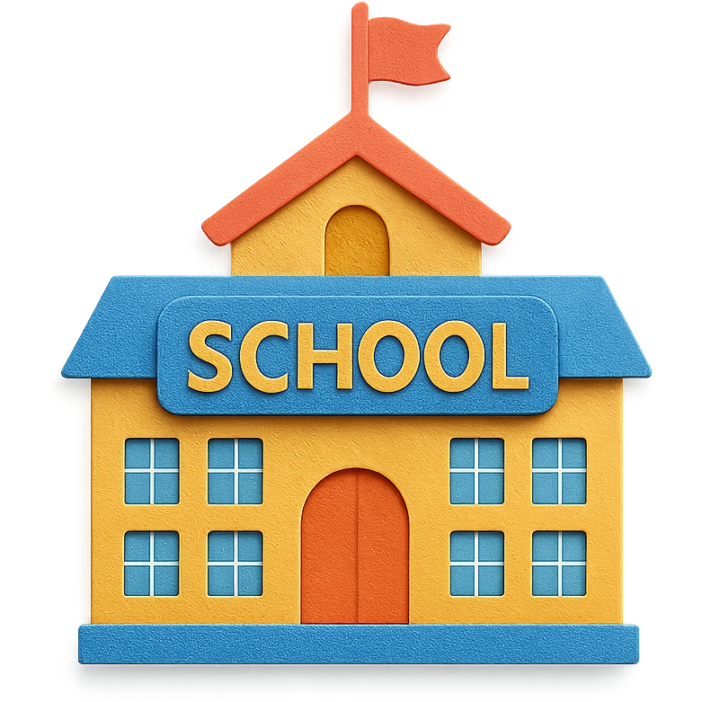 paper craft style school building emoji