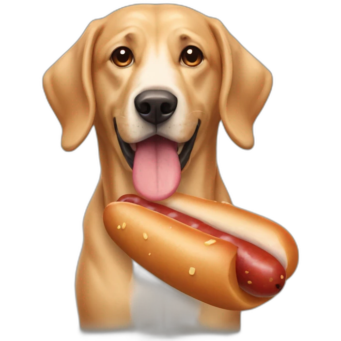 Perro salchicha con gordo de mar emoji