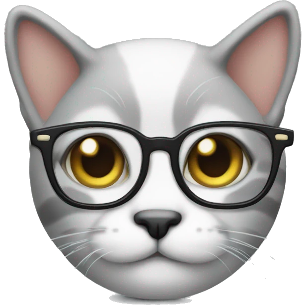 Cute but cat with glasses emoji