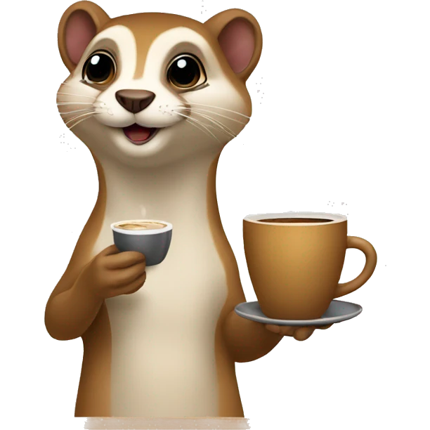 weasel drinking coffee emoji