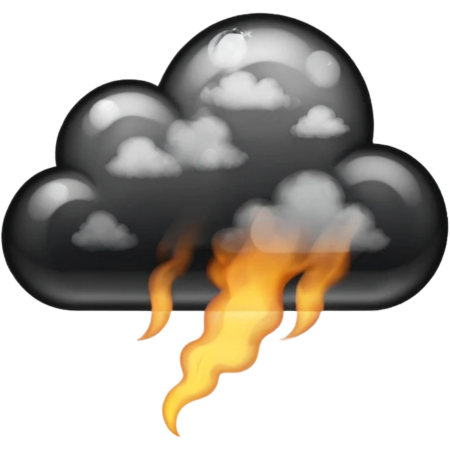 Shiny black cloud with stars emoji