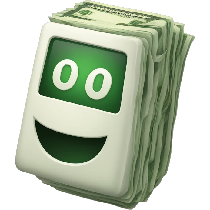 phone made with cash emoji