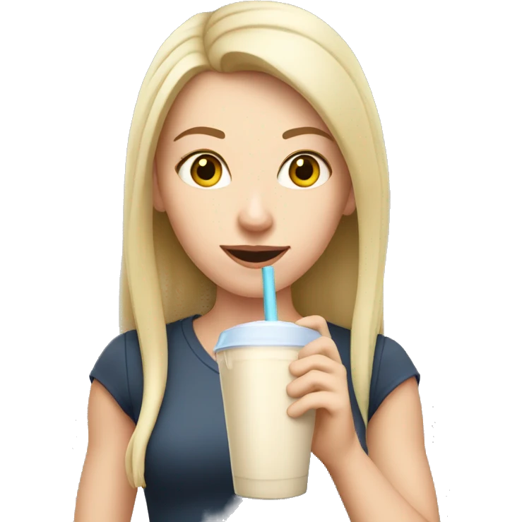 White girl drinking protein shake  emoji