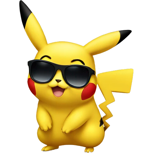 Pikachu with sunglasses emoji