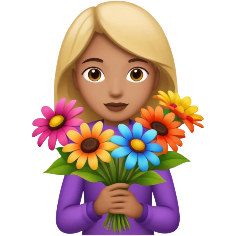 flower-holding person bouqet emoji