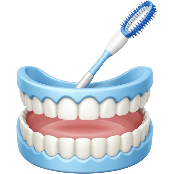 Denture teeth brush emoji