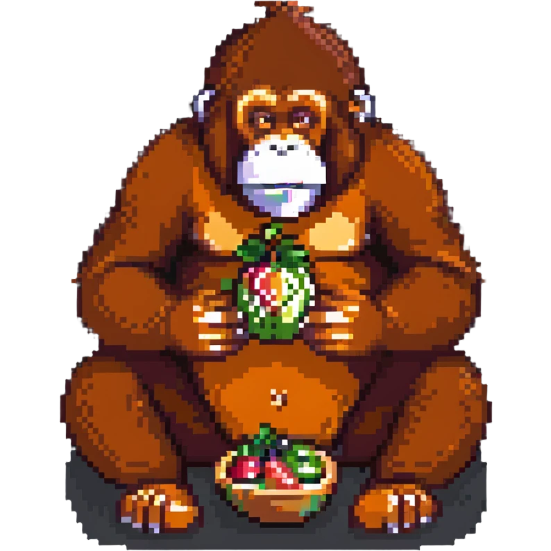 orangutan eating fruit emoji