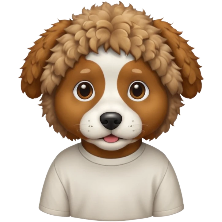 curly dog with shirt emoji