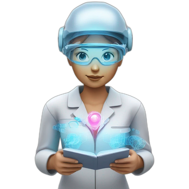 Futuristic-Biomedical-Engineer-studying-hologram-3d-model-of-breast emoji