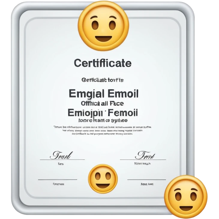 certificate without emoji face emoji
