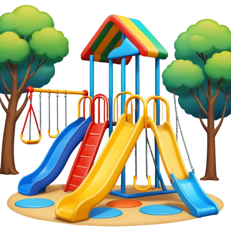 colorful playground with slide and swings emoji