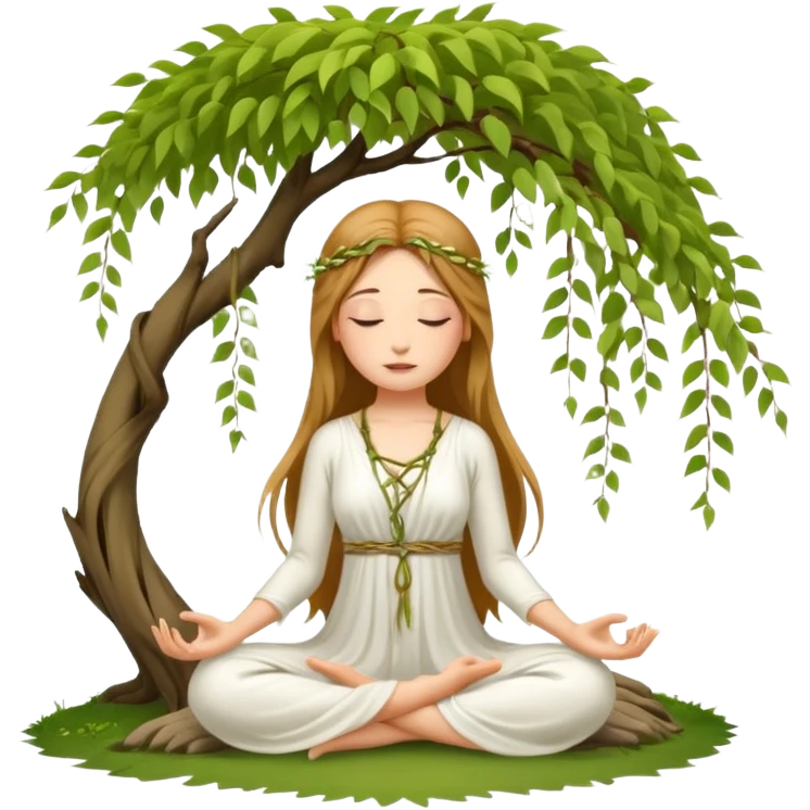 Willow tree and fairy meditation  emoji