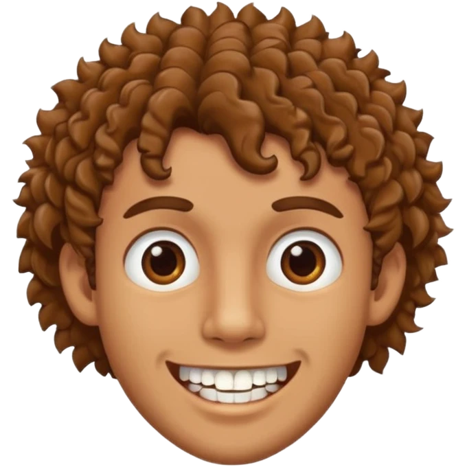 🙎🏻‍♂️com o dente serrado cabelo cacheado  emoji