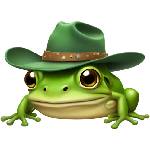 Frog wearing a cowboy hat  emoji
