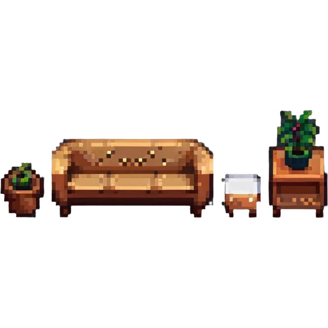 simple furniture design in pixel art style emoji