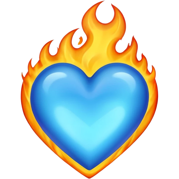 blue heart with a flame emoji