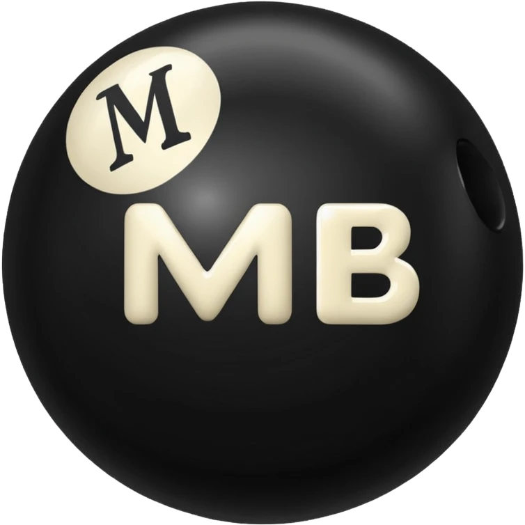 Black pull Ball with MB written on it. Nothing else no holes or anything. emoji