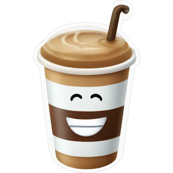 Iced coffee cup with happykopi logo emoji