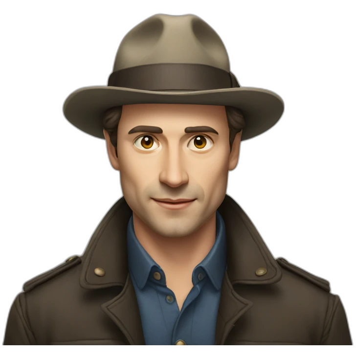 an Russian actor Boyarsky wearing a hat emoji