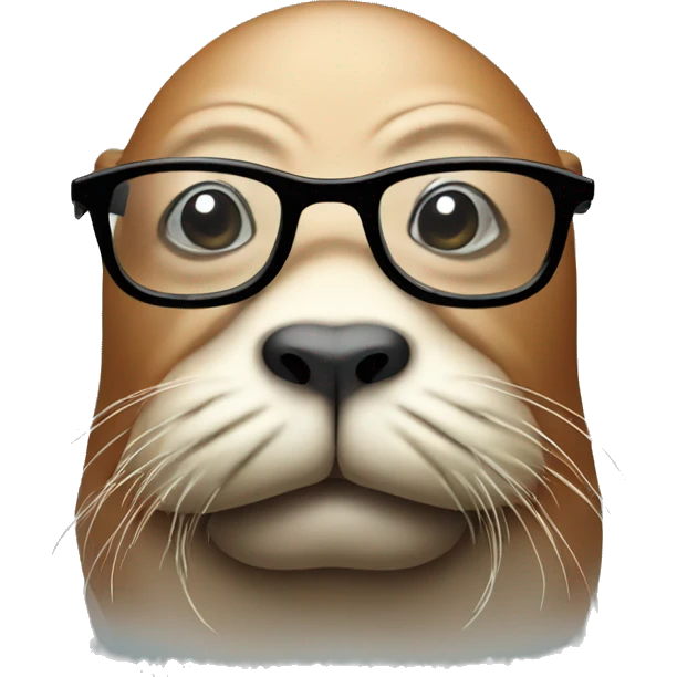Walrus with glasses emoji