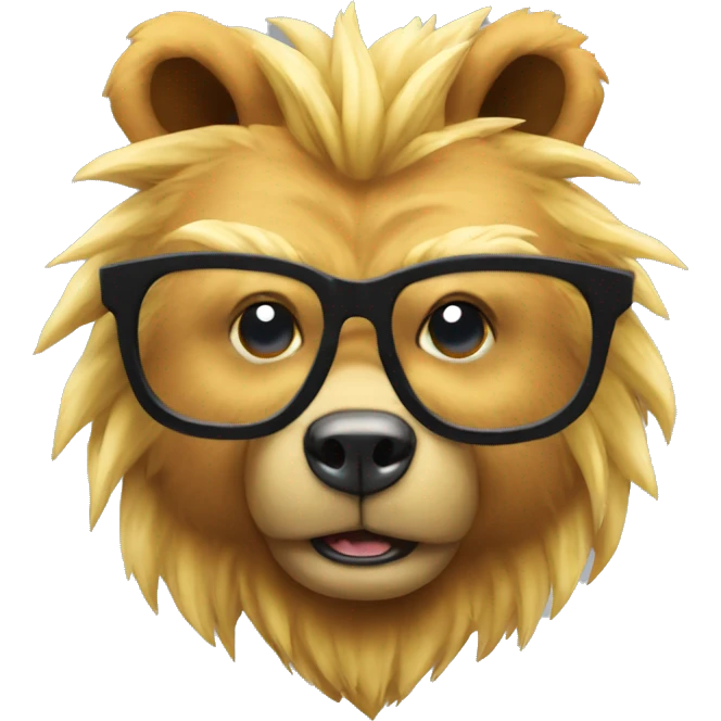 super saiyan bear with glasses emoji