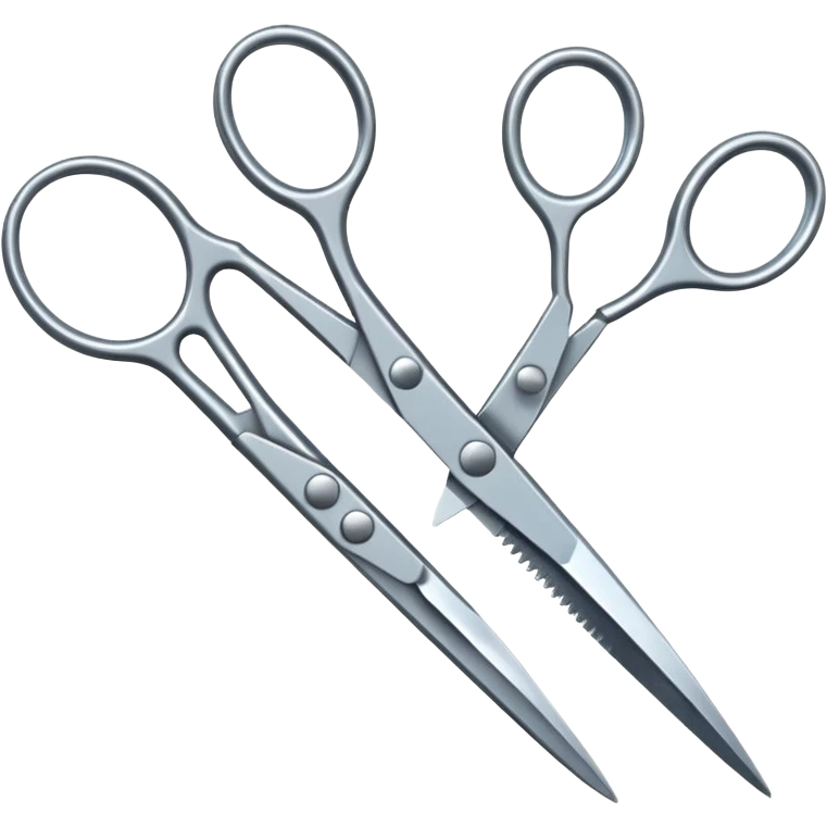 Two pairs of scissors cutting eachother  emoji