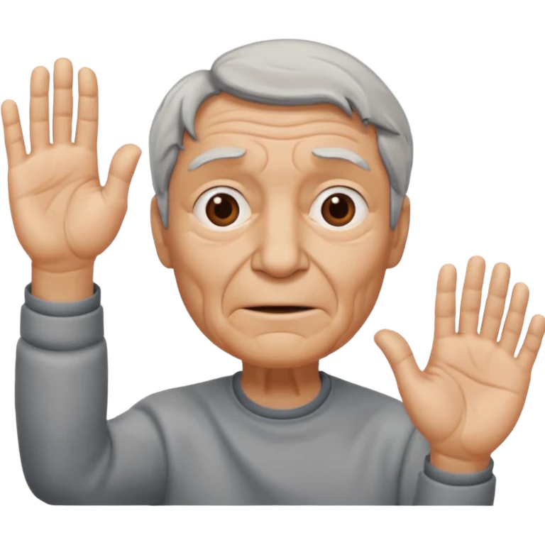 Hii hand + face emoji