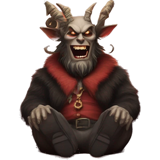 Krampus on his christmas hell throne  emoji