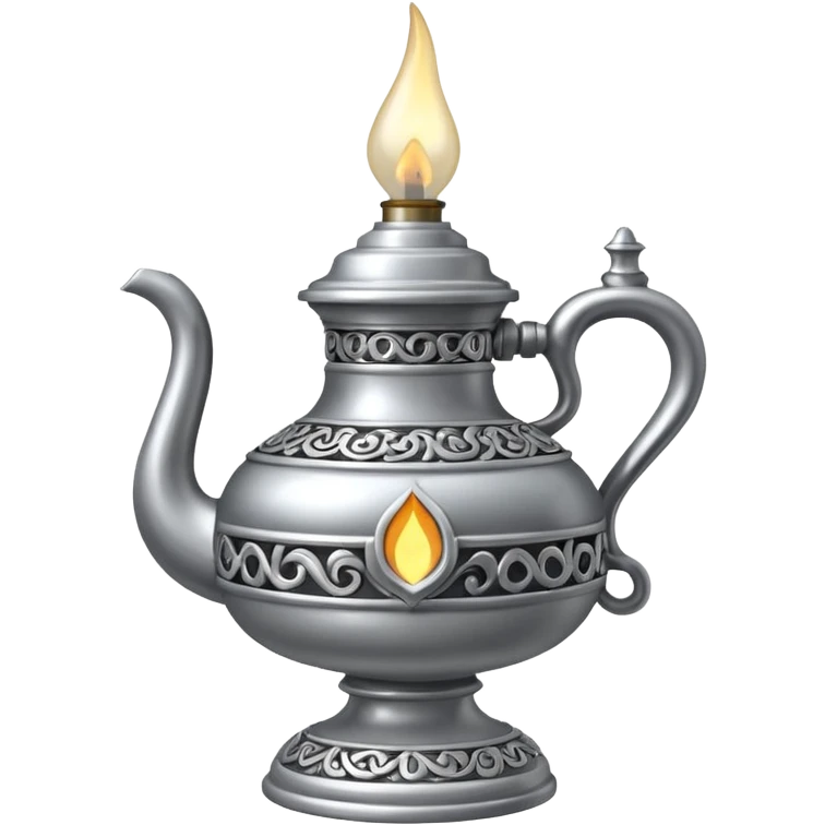 Oil lamp silver emoji