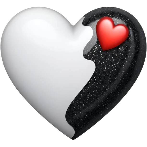 heart with black glitter and white heart emoji