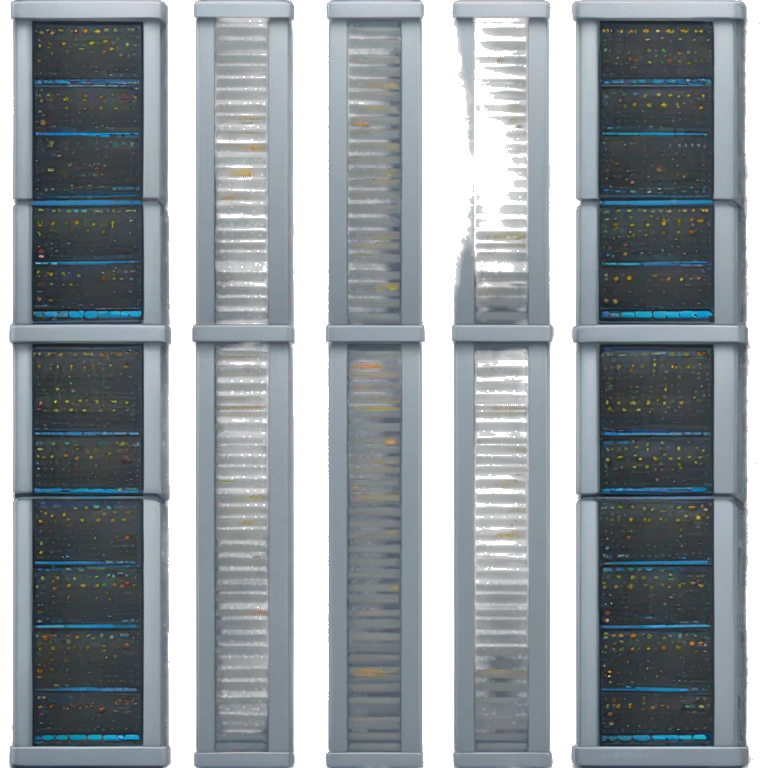 one large server rack with simple computer layers emoji