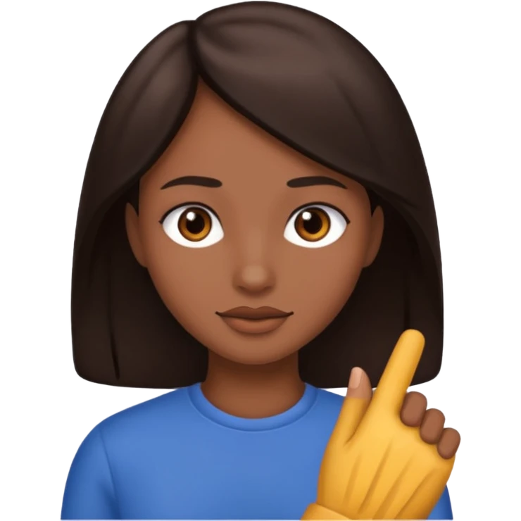 Cabelo castanhos escuro emoji