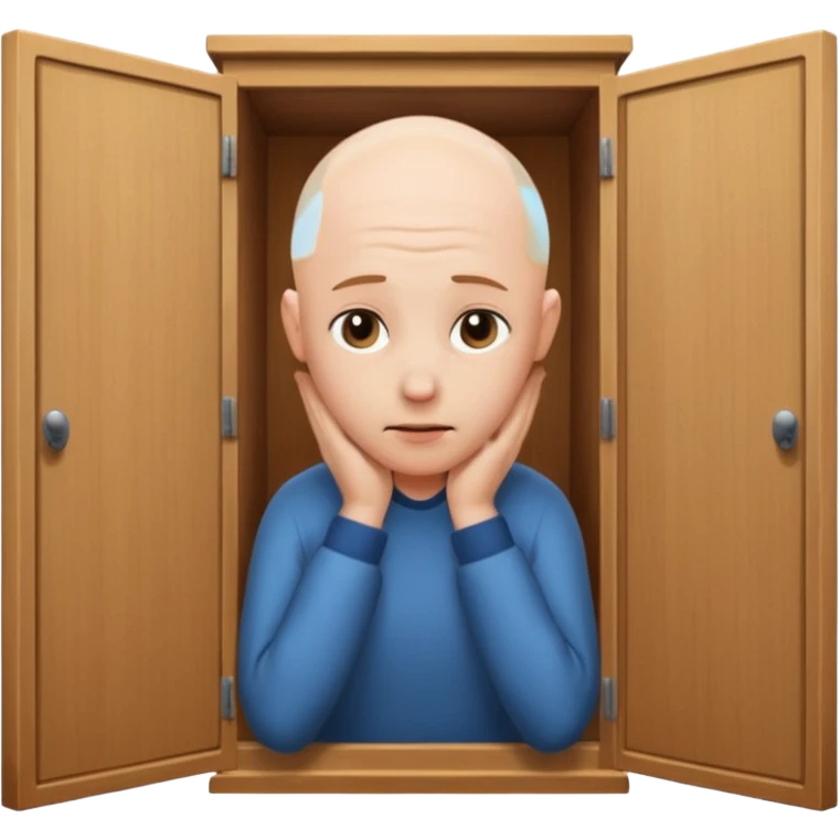 chauve qui se tape la tete contre une armoire emoji