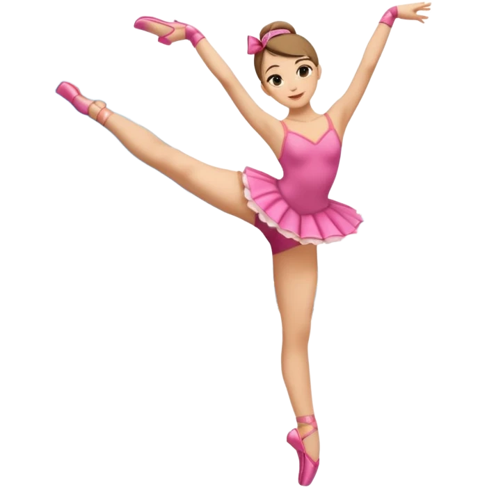 Una chica con vestuario de bailarina urbana con las piernas flexionadas, el dedo índice en la boca, el tren superior inclinado hacia la izquierda y con la cadera proyectada hacia la izquierda emoji