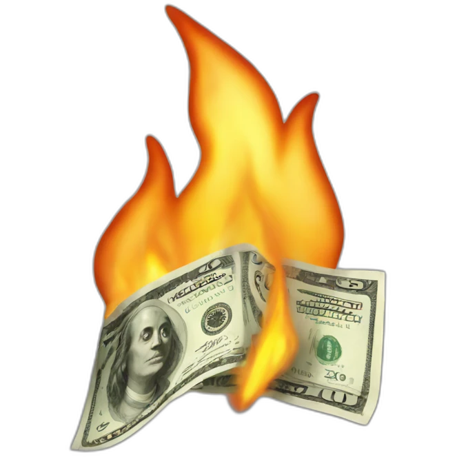Money burning emoji
