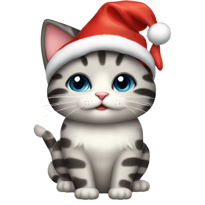 gatito con gorro de navidad emoji