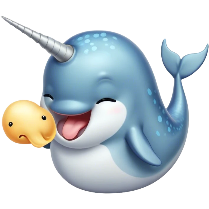 Cinematic Cute Yawning Cute Narwhal Portrait Emoji, Head tilted slightly with a dramatic, wide-open yawn, showcasing a streamlined, elegant body with a gracefully curling tusk and sleepy, half-closed eyes, Simplified yet irresistibly adorable features, highly detailed, glowing with a soft, cozy oceanic glow, high shine, relaxed yet expressive, stylized with a hint of whimsical marine ease, soft glowing outline, capturing the essence of a drowsy yet affectionate cute narwhal that appears ready to stretch and yawn its way out of the screen! emoji