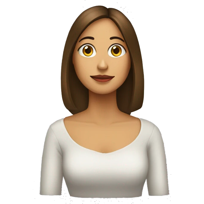 Mujer mona cabello crespo largo emoji