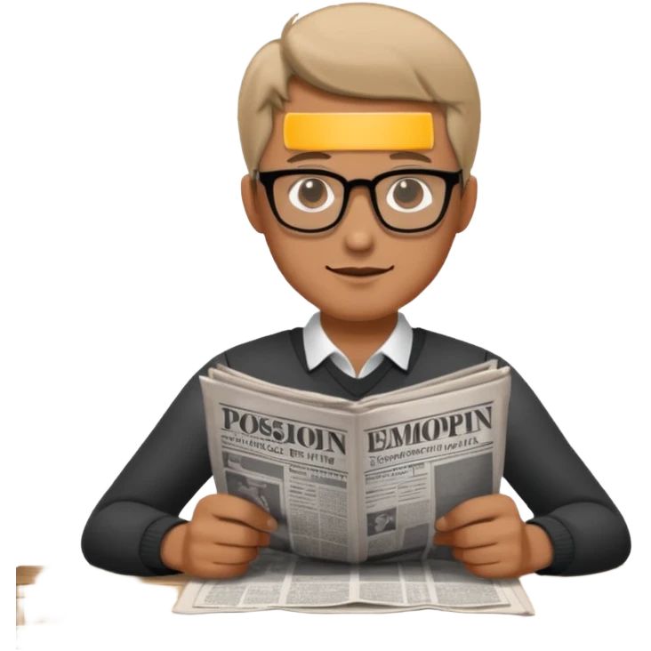 man Folding newspaper on table emoji