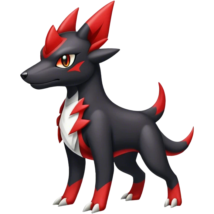 Cute cool black red animal Gabite-Sharpedo-Houndoom-hybrid Fakemon full body emoji