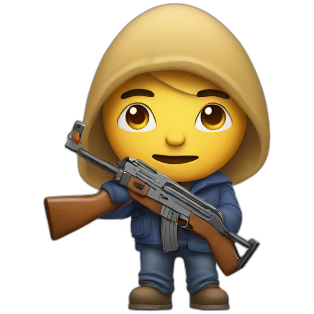 emoti guy with an AK emoji